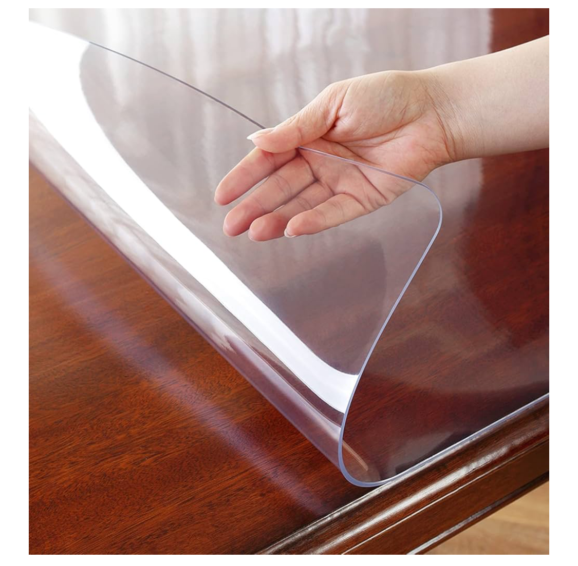 OstepDecor Transparent PVC Table Protector, for dining tables, tablecloths, and wooden kitchen tables, 5/64 inch thick, 36 x 72 inches