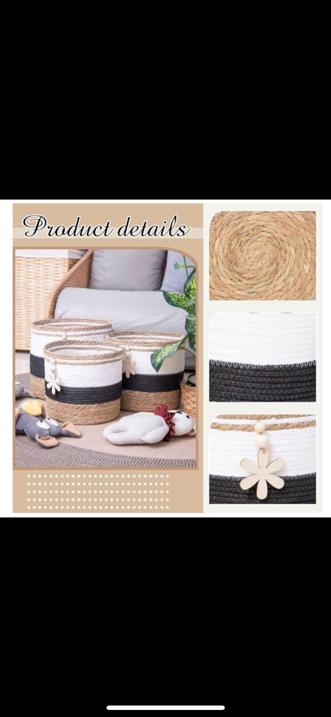 Decorative Woven Sawiden Storage Basket