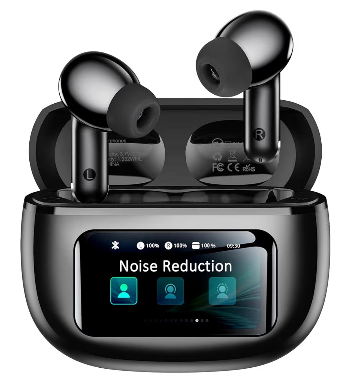 Wireless earbuds, active noise-canceling headphones with charging case, Bluetooth 6.0 earbuds with crystal-clear calls thanks to artificial intelligence, 40 hours of playtime, ideal for sports and work.
